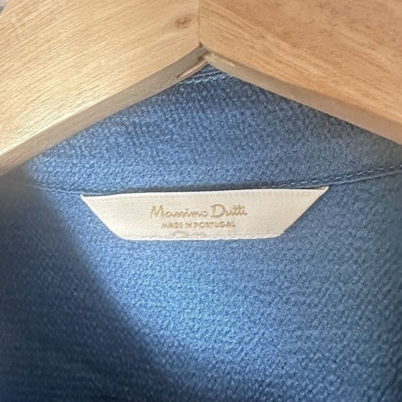 Massimo Dutti Dress Womens US 6/8 Green Silk Blend Long Shirt Limited Ed… - Picture 2 of 11